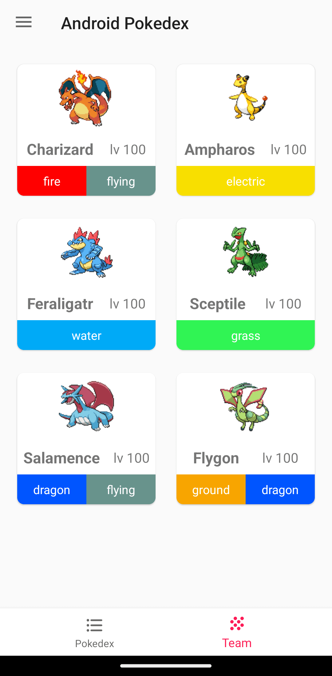 Project Android Pokedex, screen 2